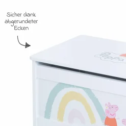 Spielzeugtruhe mit aufklappbarer Sitzfläche und Dämpfungsbeschlag - Peppa Pig - Weiß