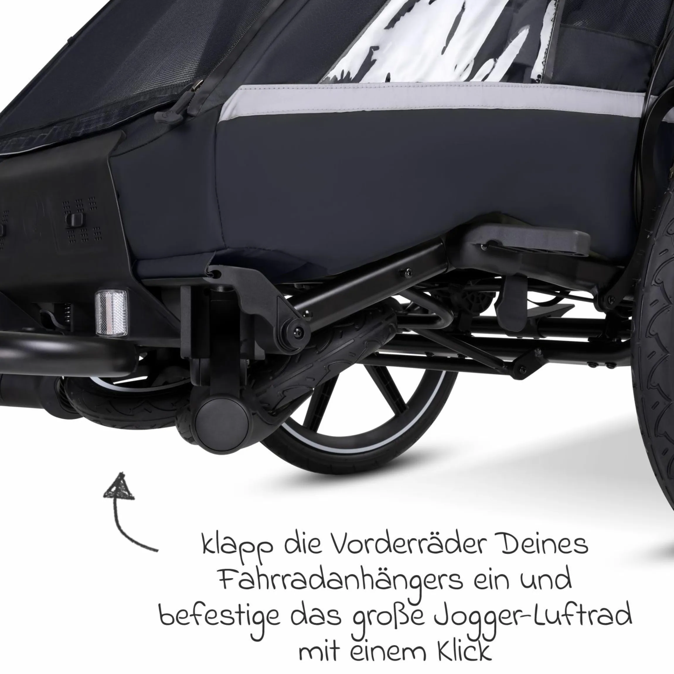 Sport Kit extragroßes Jogger-Luftrad (24,5 cm) für Fahrradanhänger Tour - Black - Kollektion 2025