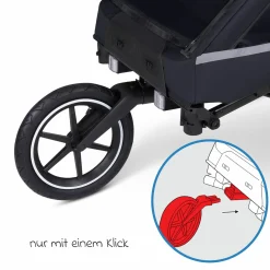 Sport Kit extragroßes Jogger-Luftrad (24,5 cm) für Fahrradanhänger Tour - Black - Kollektion 2025