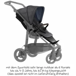 Sport-Einheit XXL Sportsitz für Mono 3/4 & Pro - Premium Grau - Kollektion 2025