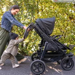 Sportsitz (1 x XXL-Komfort-Sitz) für Duo 2 für Kinder bis 45 kg - Schwarz - Kollektion 2025