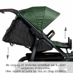 Sportsitz (1 x XXL-Komfort-Sitz) für Duo 2 für Kinder bis 45 kg - Olive - Kollektion 2025