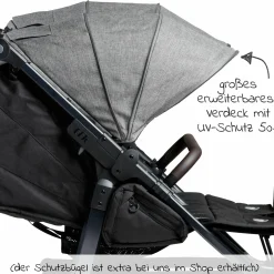 Sportsitz (1 x XXL-Komfort-Sitz) für Duo 2 für Kinder bis 45 kg - Premium Grau - Kollektion 2025