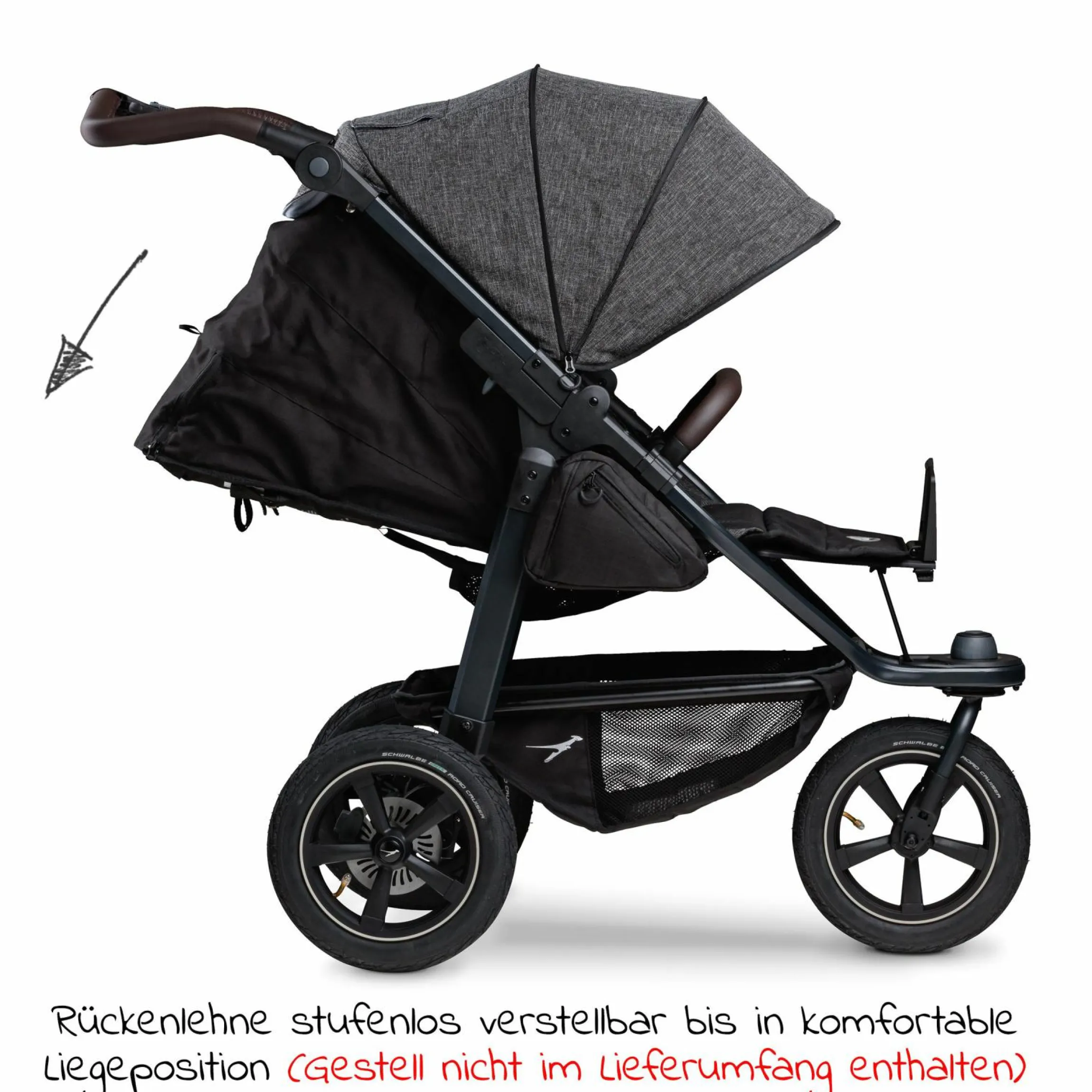 Sportsitz für Mono 2 XXL Komfort-Sitz für Kinder bis 34 kg - Premium Anthrazit