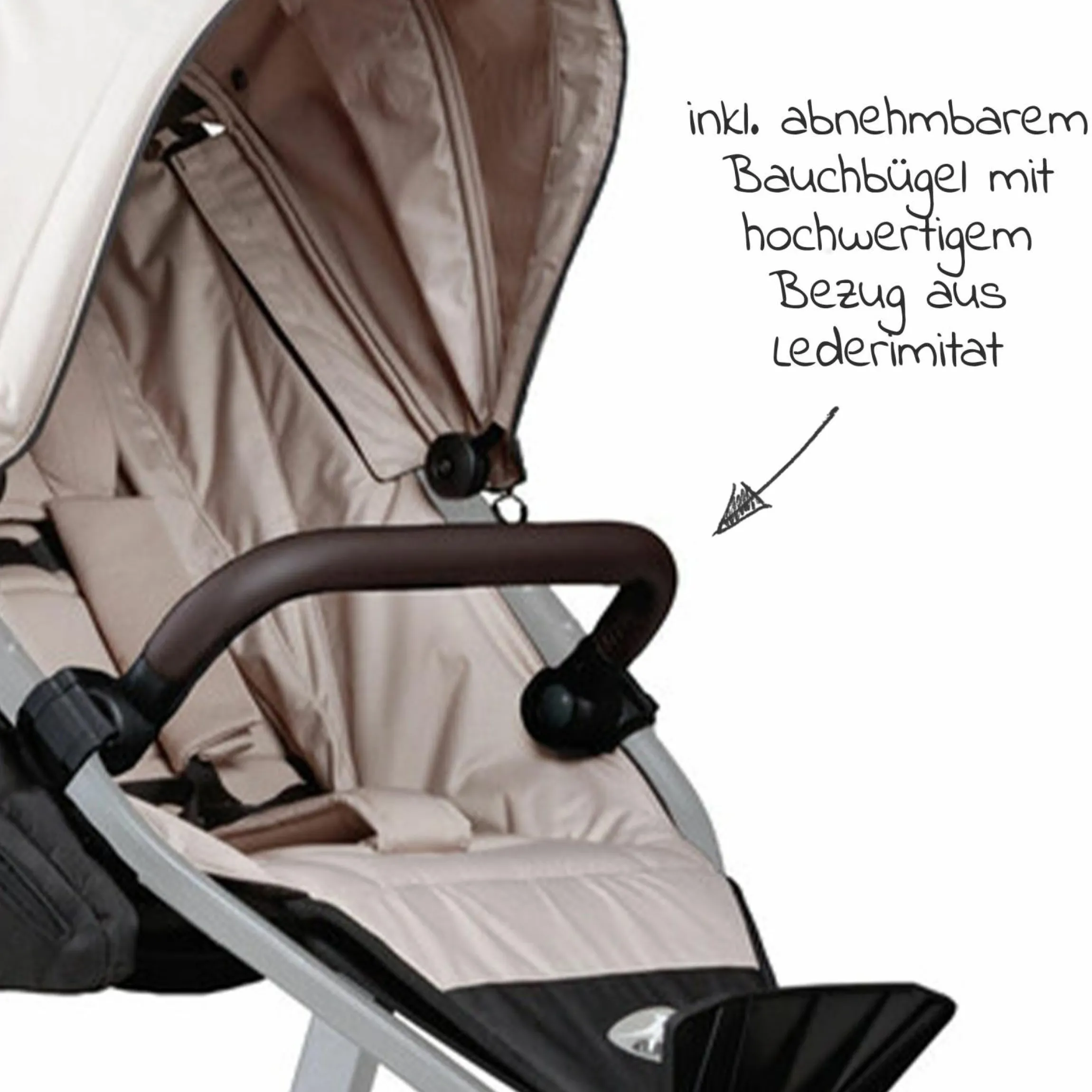 Sportsitz für Mono 2 XXL Komfort-Sitz für Kinder bis 34 kg - Sand