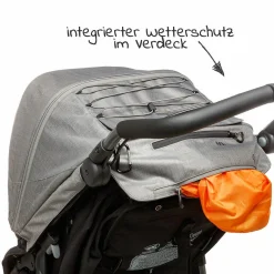 Sportsitz für Mono - XXL Komfort-Sitz inkl. Wetterschutz für Kinder bis 34 kg - Premium Grau