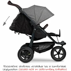 Sportsitz für Mono 2 XXL Komfort-Sitz für Kinder bis 34 kg - Premium Grau