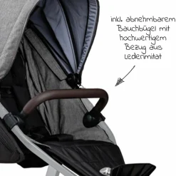 Sportsitz für Mono 2 XXL Komfort-Sitz für Kinder bis 34 kg - Premium Grau
