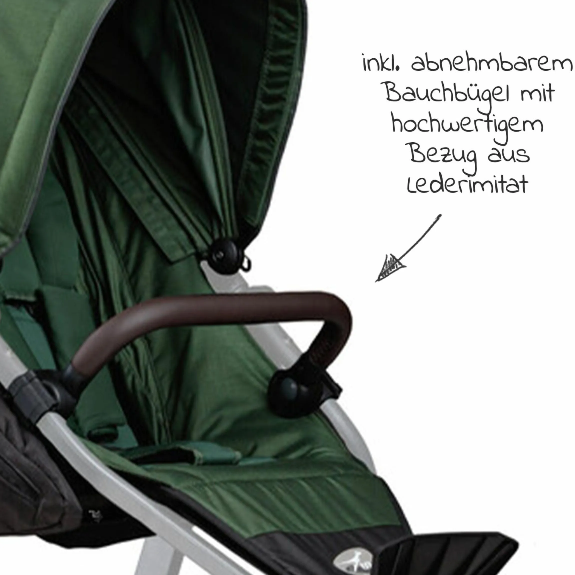 Sportsitz für Mono 2 XXL Komfort-Sitz für Kinder bis 34 kg - Olive