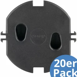 Steckdosenkappe 20er Pack einfache Montage ohne Kleben und Schrauben - Schwarz