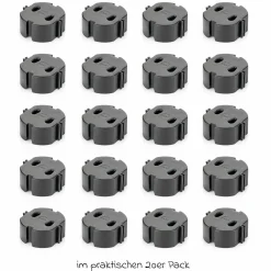 Steckdosenkappe 20er Pack einfache Montage ohne Kleben und Schrauben - Schwarz