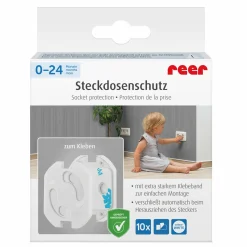 Steckdosenschutz 10er Pack zum Kleben - Weiß