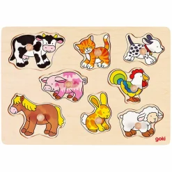 Steckpuzzle Bauernhof Tierkinder - 8 Teile