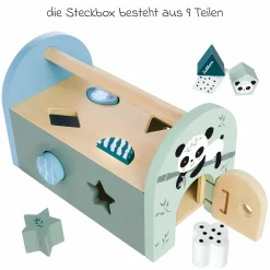 Steckspiel / Steckbox mit 8 Steinen - Panda