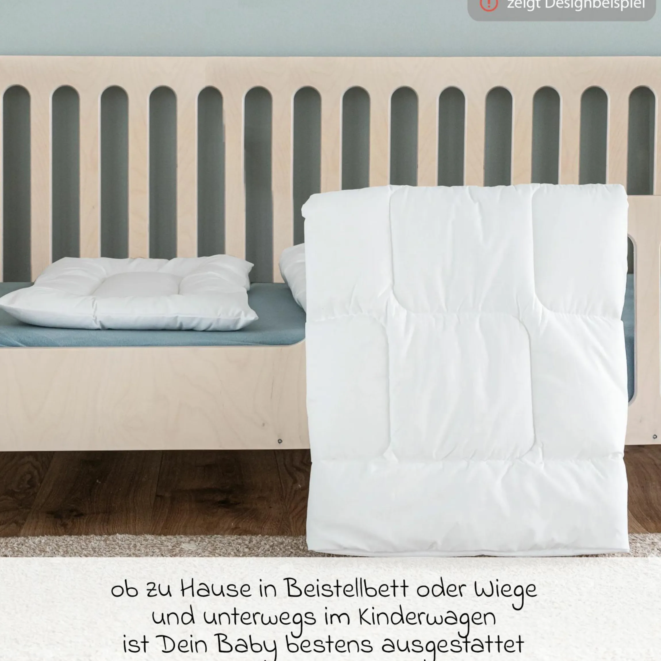 Steppbett-Set Basic 80 x 80 cm + 35 x 40 cm