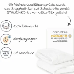 Steppbett-Set Federn & Daunen 80 x 80 cm + 35 x 40 cm
