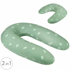Stillkissen 2 in 1 B-Love - mit Mikroperlen-Füllung inkl. 2 Organic-Bezügen - Wind Green