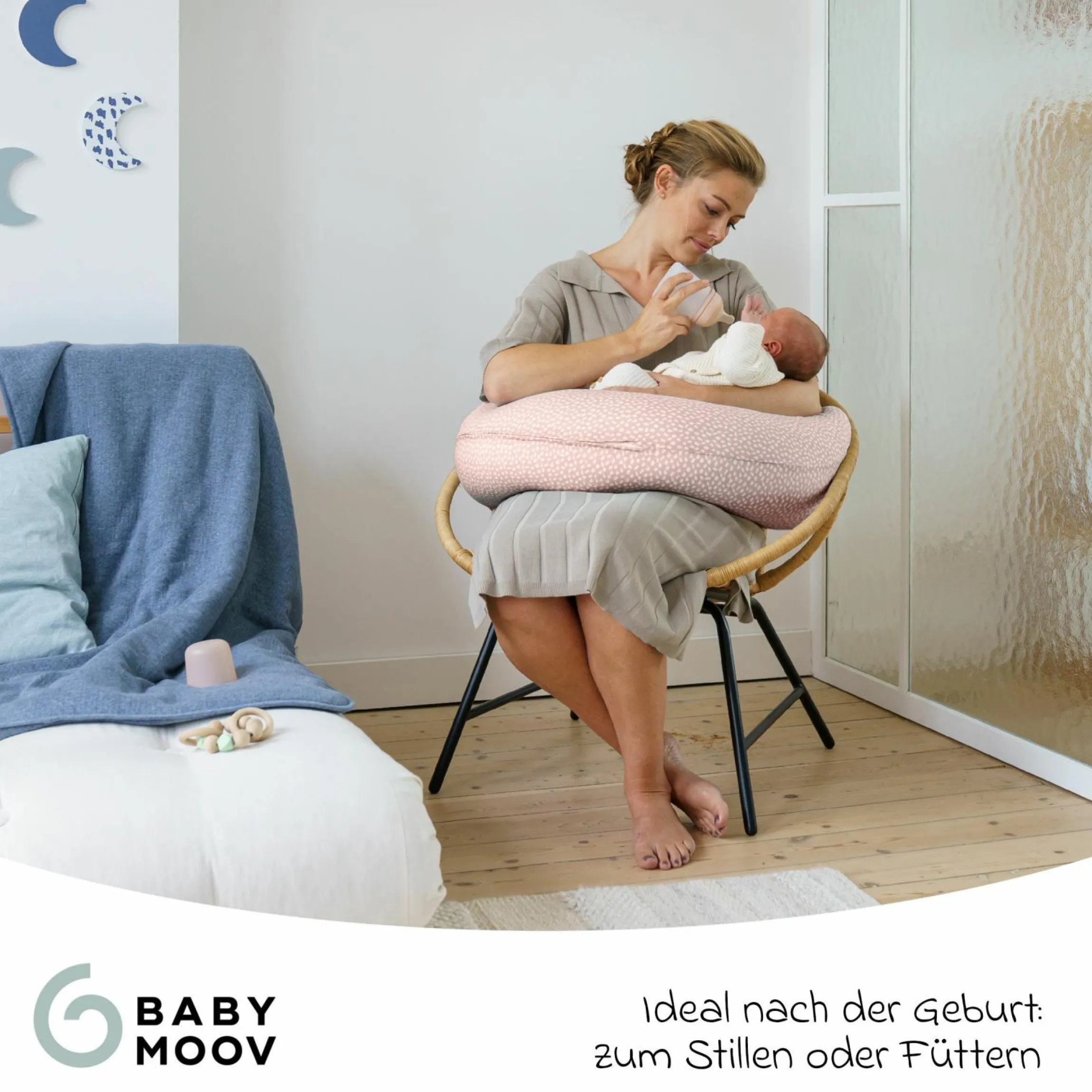 Stillkissen Buddy - mit Mikroperlen-Füllung inkl. Organic Cotton Bezug 180 cm - Cloudy Pink