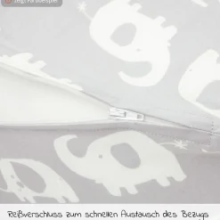 Stillkissen Das Komfort mit Mikroperlen-Füllung inkl. Bezug Jersey 180 cm - Grau