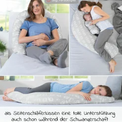 Stillkissen Das Komfort mit Mikroperlen-Füllung inkl. Bezug Jersey 180 cm - Grau