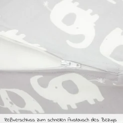 Stillkissen Das Komfort mit Mikroperlen-Füllung inkl. Bezug 180 cm - Elefantenherde