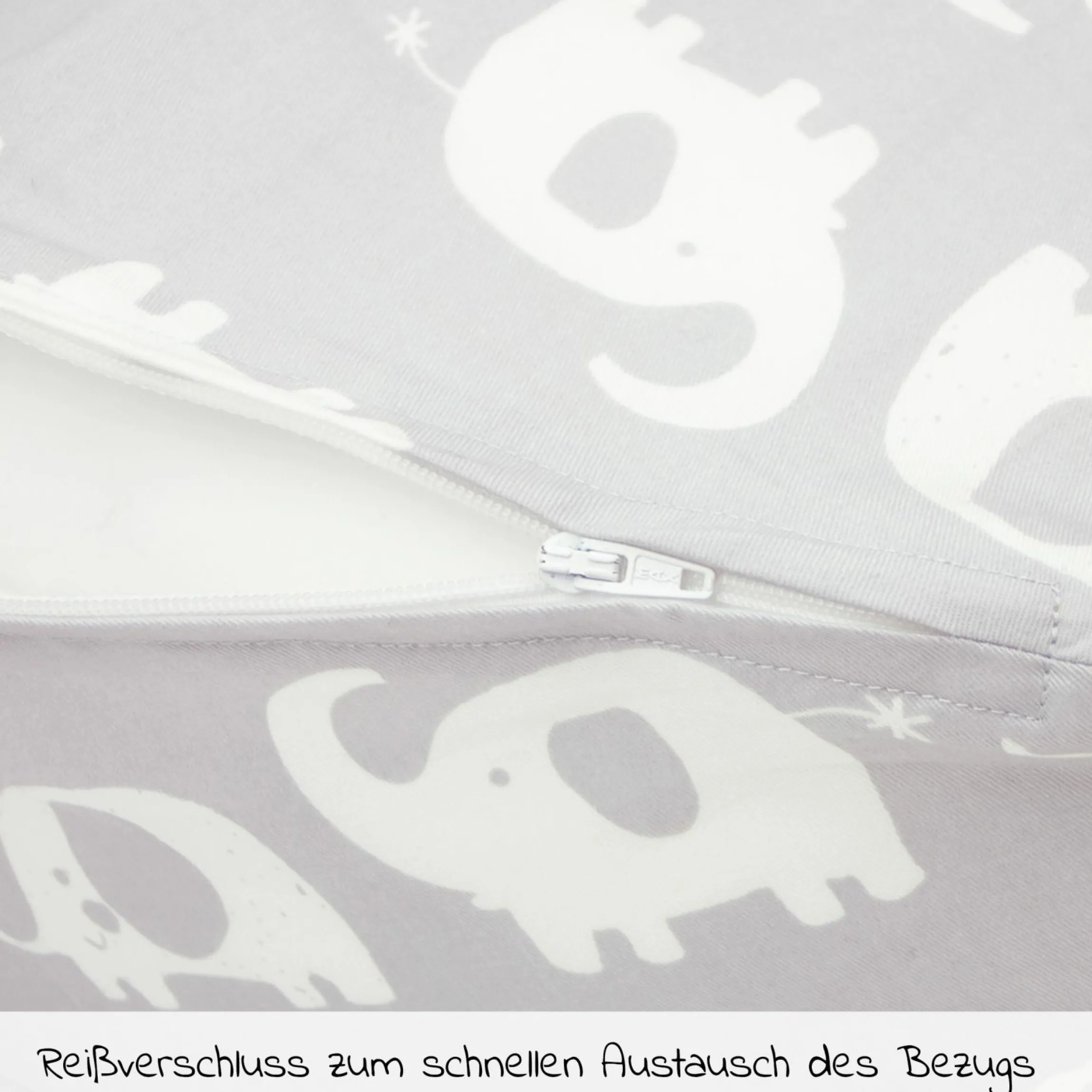 Stillkissen Das Komfort mit Mikroperlen-Füllung inkl. Bezug 180 cm - Elefantenherde