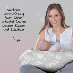 Stillkissen Das Komfort mit Mikroperlen-Füllung inkl. Bezug 180 cm - Elefantenherde