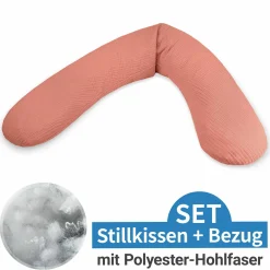 Stillkissen Das Original mit Polyesterhohlfaser-Füllung inkl. Bezug Musselin 190 cm - Terracotta