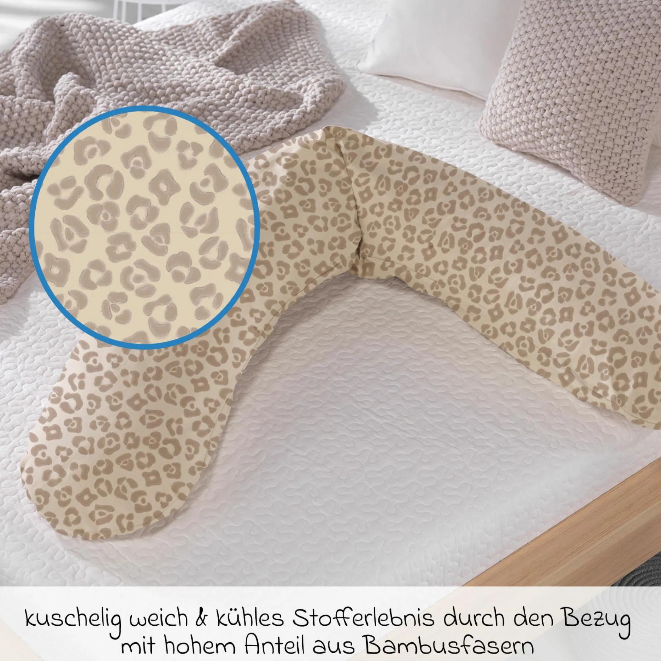 Stillkissen Das Original mit feiner Perlen-Füllung inkl. Bezug Bamboo 190 cm - Leo