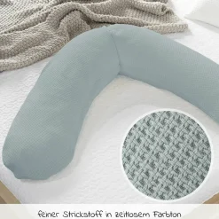 Stillkissen Das Original mit Mikroperlen-Füllung inkl. Bezug Feinstrick 190 cm - Nebelblau