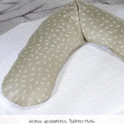 Stillkissen Das Original mit Dinkelspelz-Füllung inkl. Bezug 190 cm - Blättertanz - Taupe