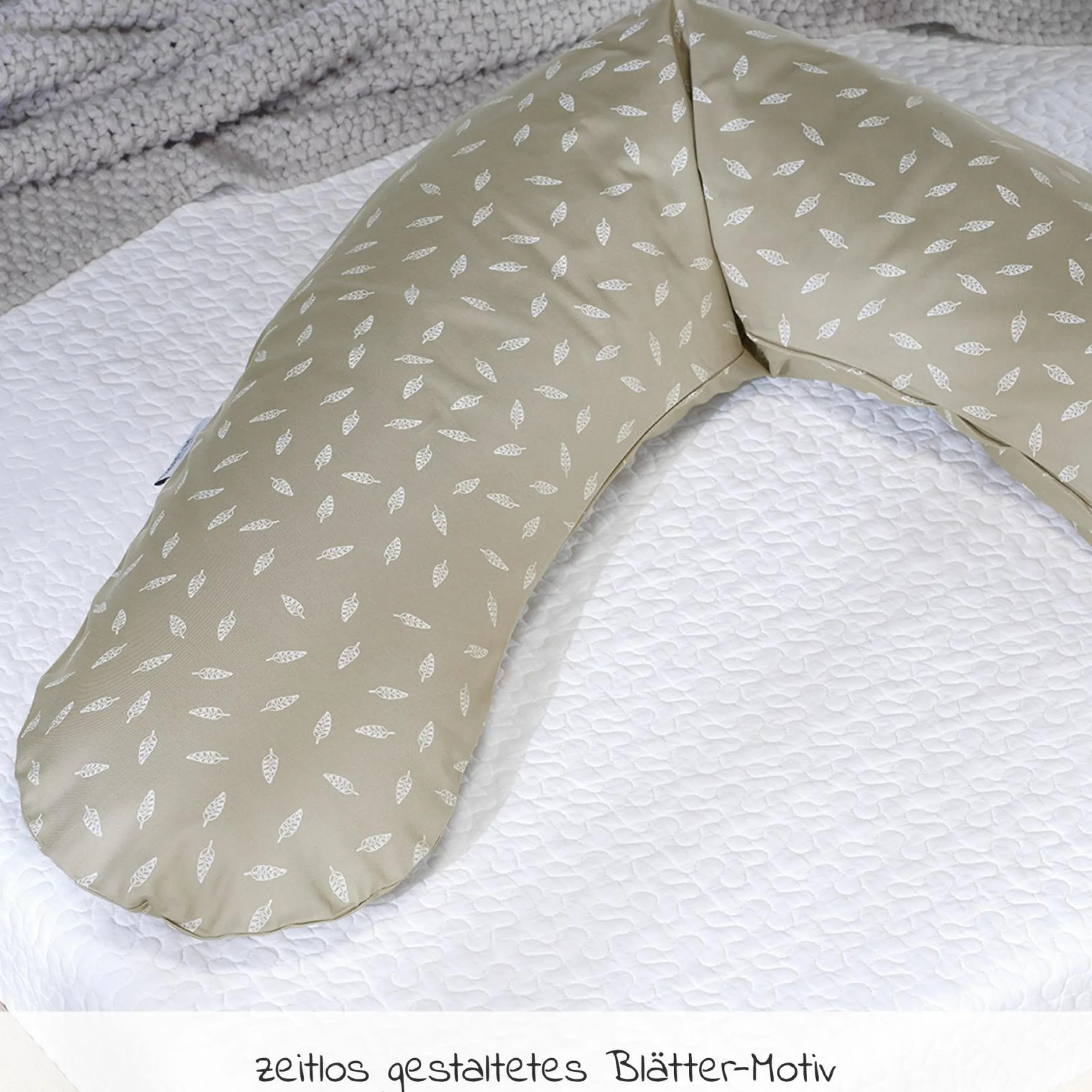 Stillkissen Das Original mit Dinkelspelz-Füllung inkl. Bezug 190 cm - Blättertanz - Taupe