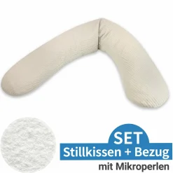 Stillkissen Das Original mit Mikroperlen-Füllung inkl. Bezug Musselin 190 cm - Sandbeige
