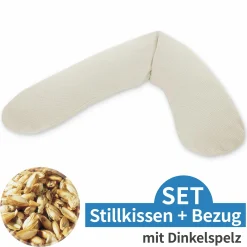 Stillkissen Das Original mit Dinkelspelz-Füllung inkl. Bezug Feinstrick 190 cm - Creme