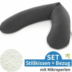 Stillkissen Das Original mit Mikroperlen-Füllung inkl. Bezug Bamboo 190 cm - Melange Anthrazit