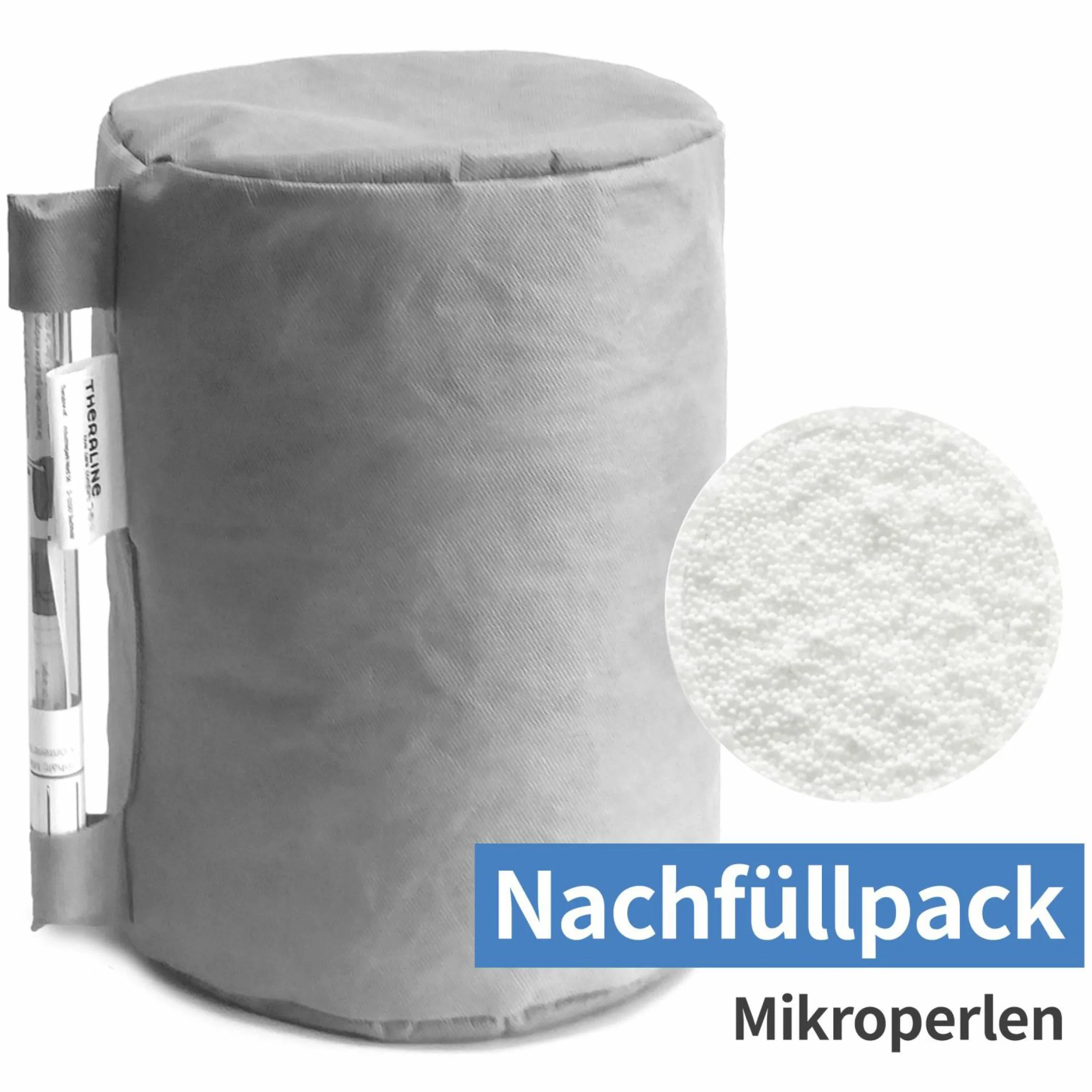 Stillkissen Das Original 190 cm + Gratis Mikroperlen-Nachfüllpack 9,5 Liter - Leaves - Grau
