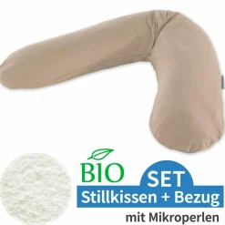Stillkissen Das Original mit Mikroperlen-Füllung inkl. Bezug BIO-Jersey 190 cm - Cappuccino