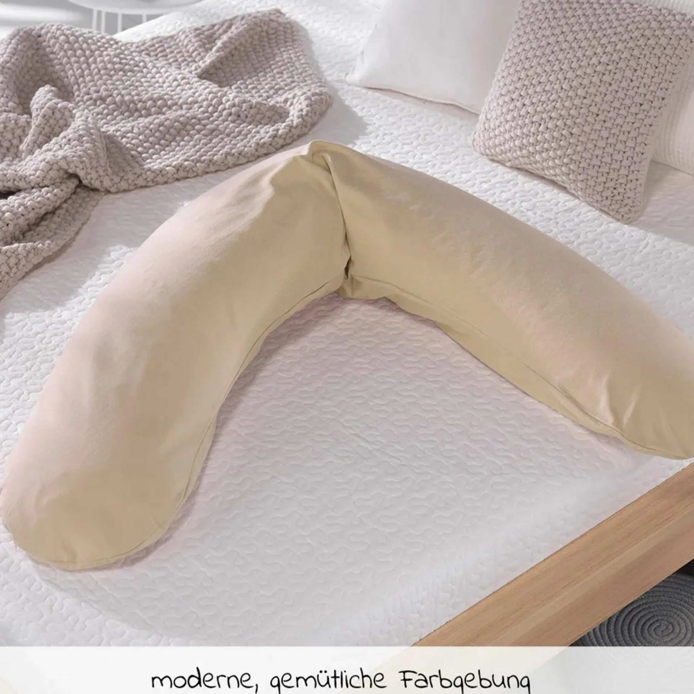Stillkissen Das Original mit Mikroperlen-Füllung inkl. Bezug BIO-Jersey 190 cm - Cappuccino