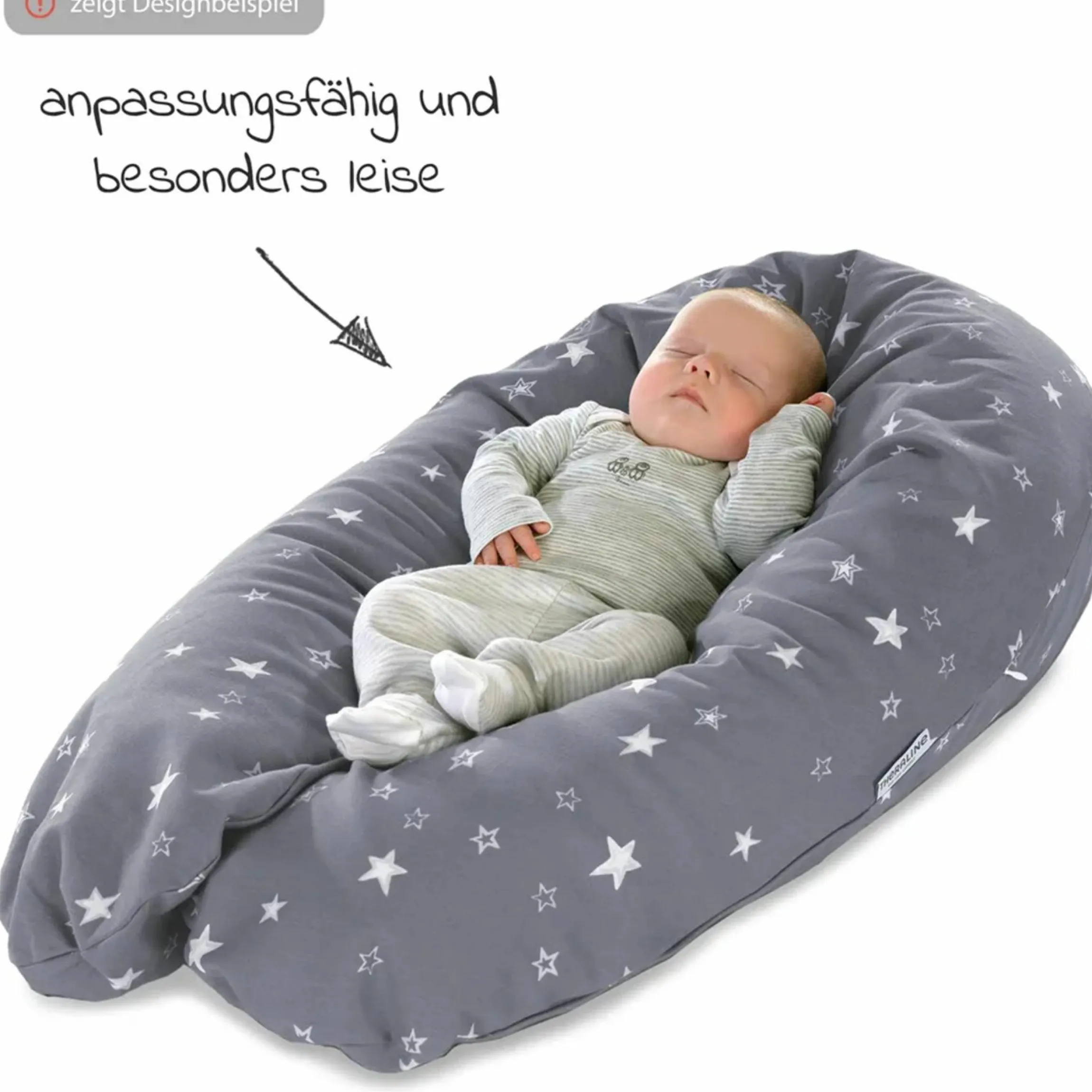 Stillkissen Das Original mit Mikroperlen-Füllung inkl. Bezug BIO-Jersey 190 cm - Cappuccino