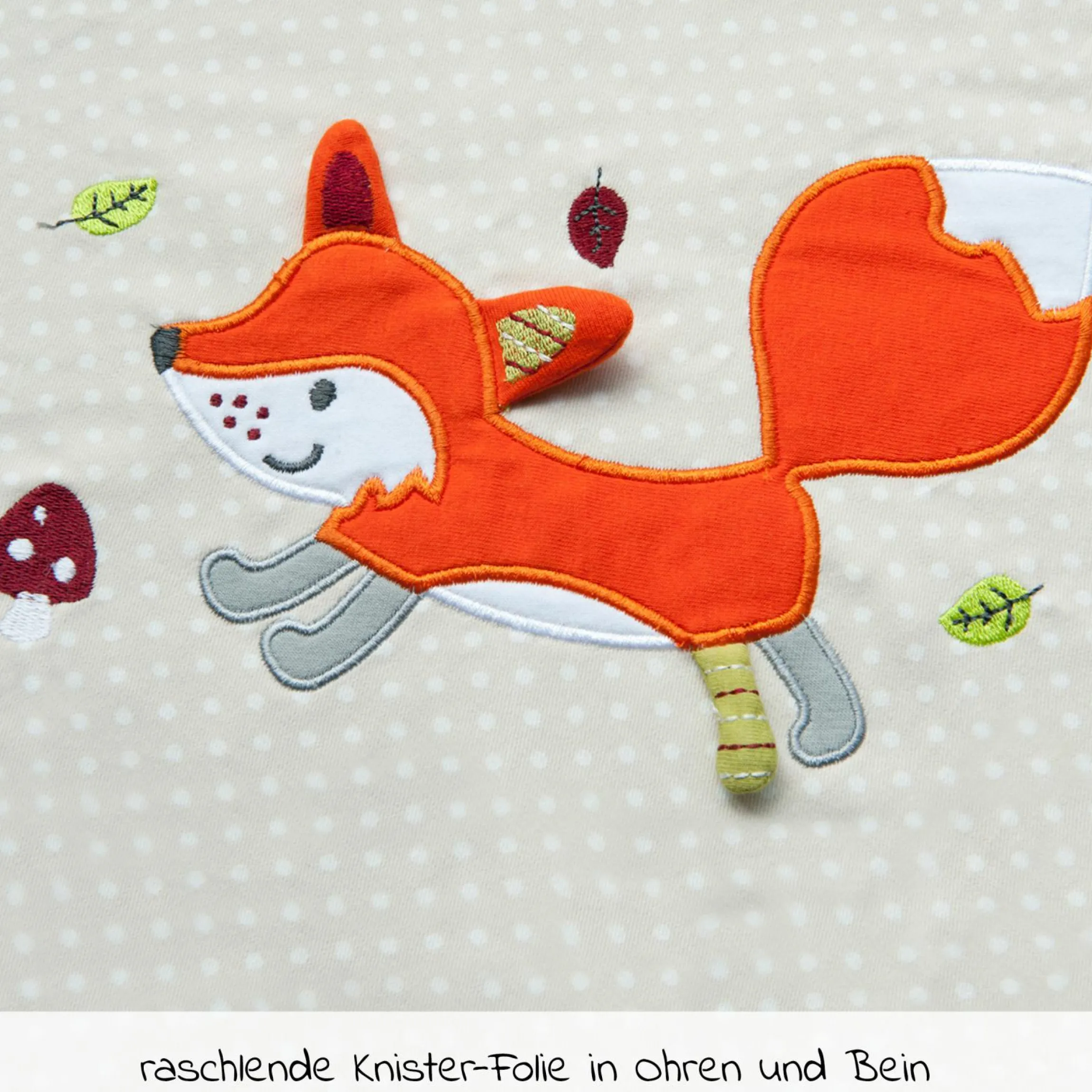 Stillkissen Das Original mit Dinkelspelz-Füllung inkl. Bezug 190 cm - Knister Fuchs - Punkte Beige
