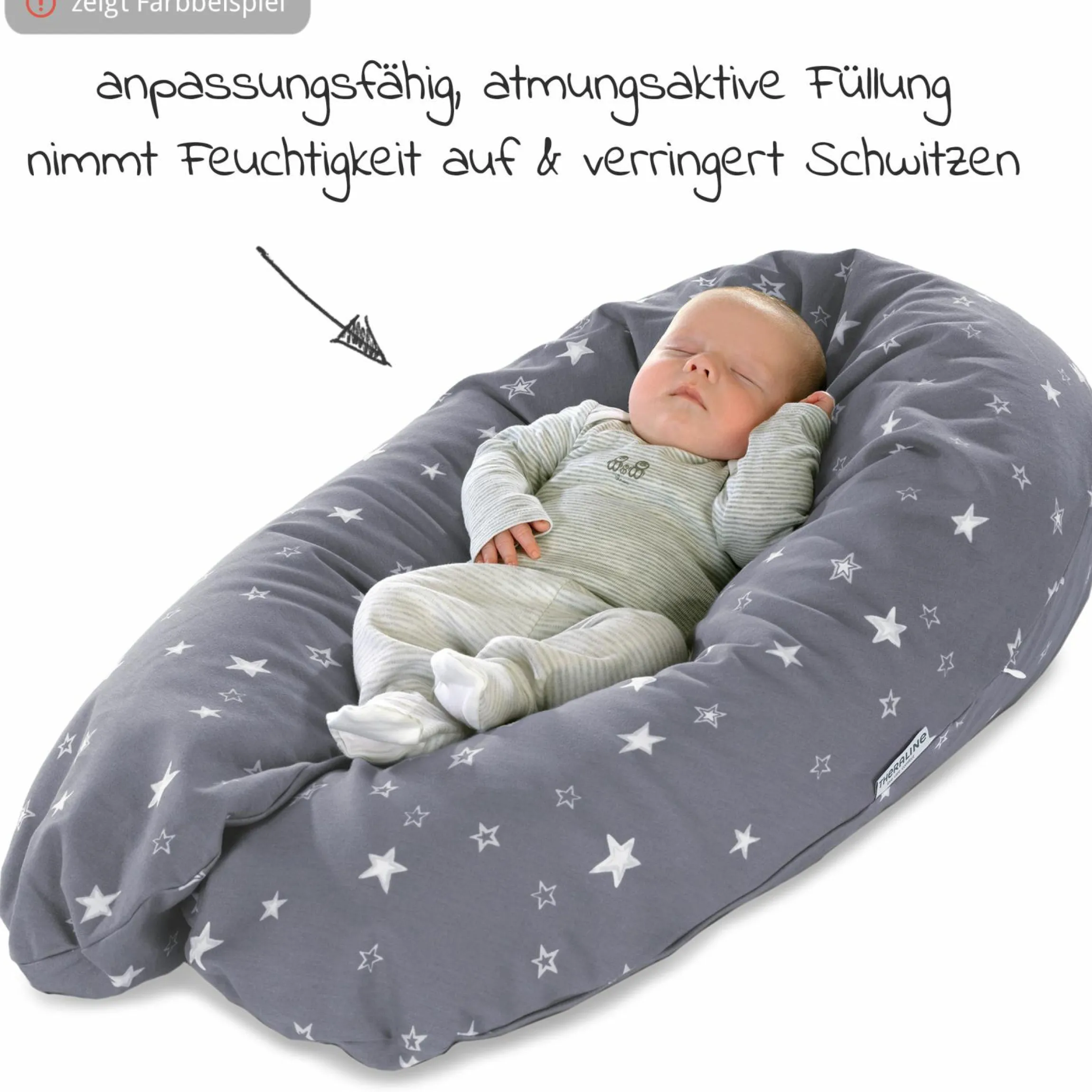 Stillkissen Das Original mit Dinkelspelz-Füllung inkl. Bezug 190 cm - Knister Fuchs - Punkte Beige