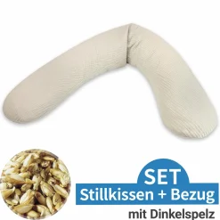 Stillkissen Das Original mit Dinkelspelz-Füllung inkl. Bezug Musselin 190 cm - Sandbeige