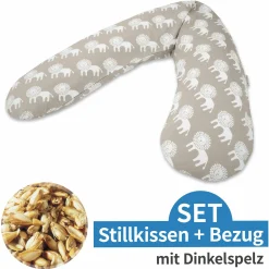 Stillkissen Das Original mit Dinkelspelz-Füllung inkl. Bezug 190 cm - Wüstenkönig - Taupe