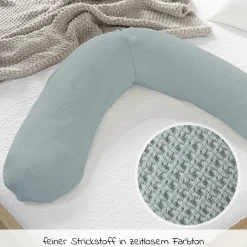 Stillkissen Das Original mit Polyesterhohlfaser-Füllung inkl. Bezug Feinstrick 190 cm - Nebelblau