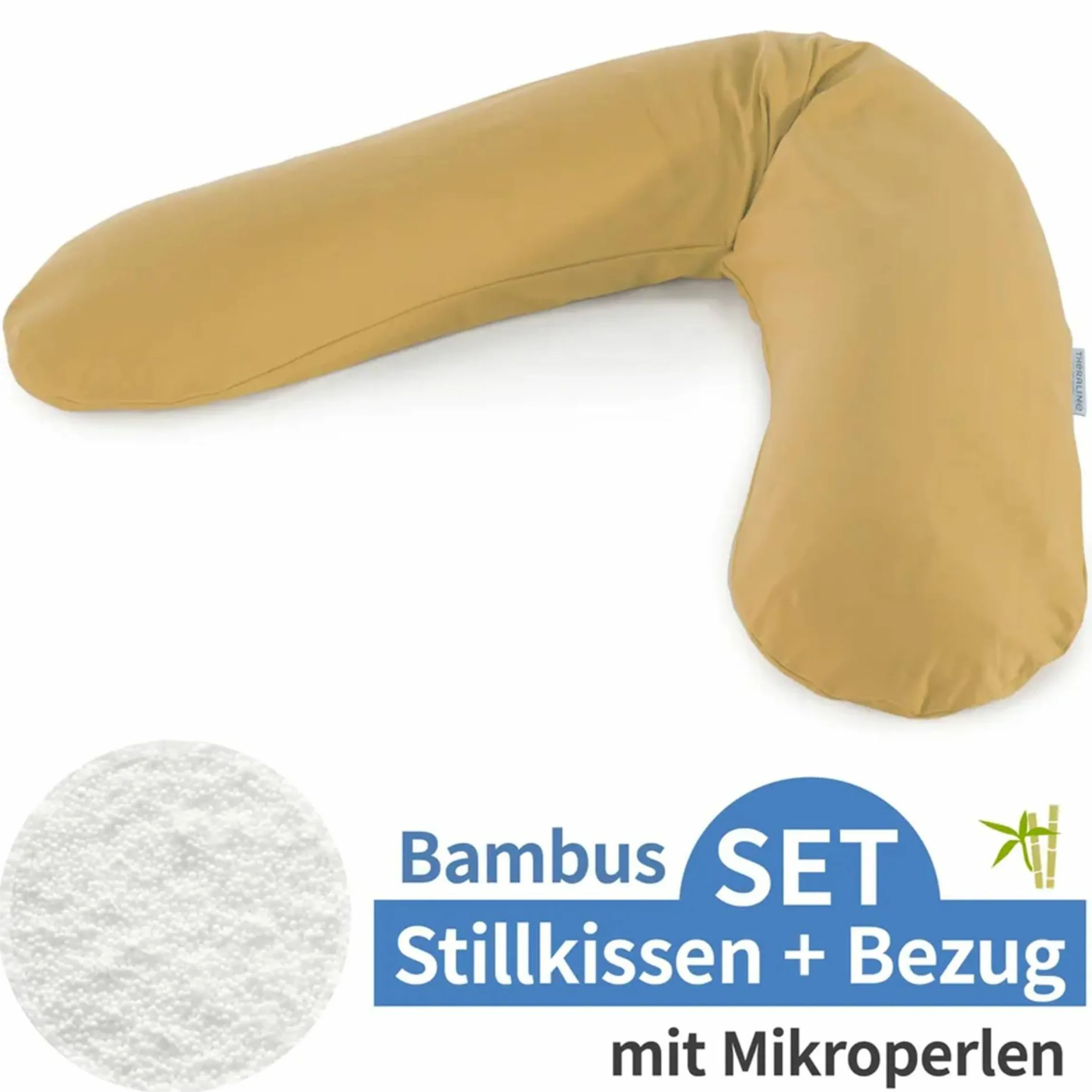 Stillkissen Das Original mit Mikroperlen-Füllung inkl. Bezug Bamboo 190 cm - Bernstein