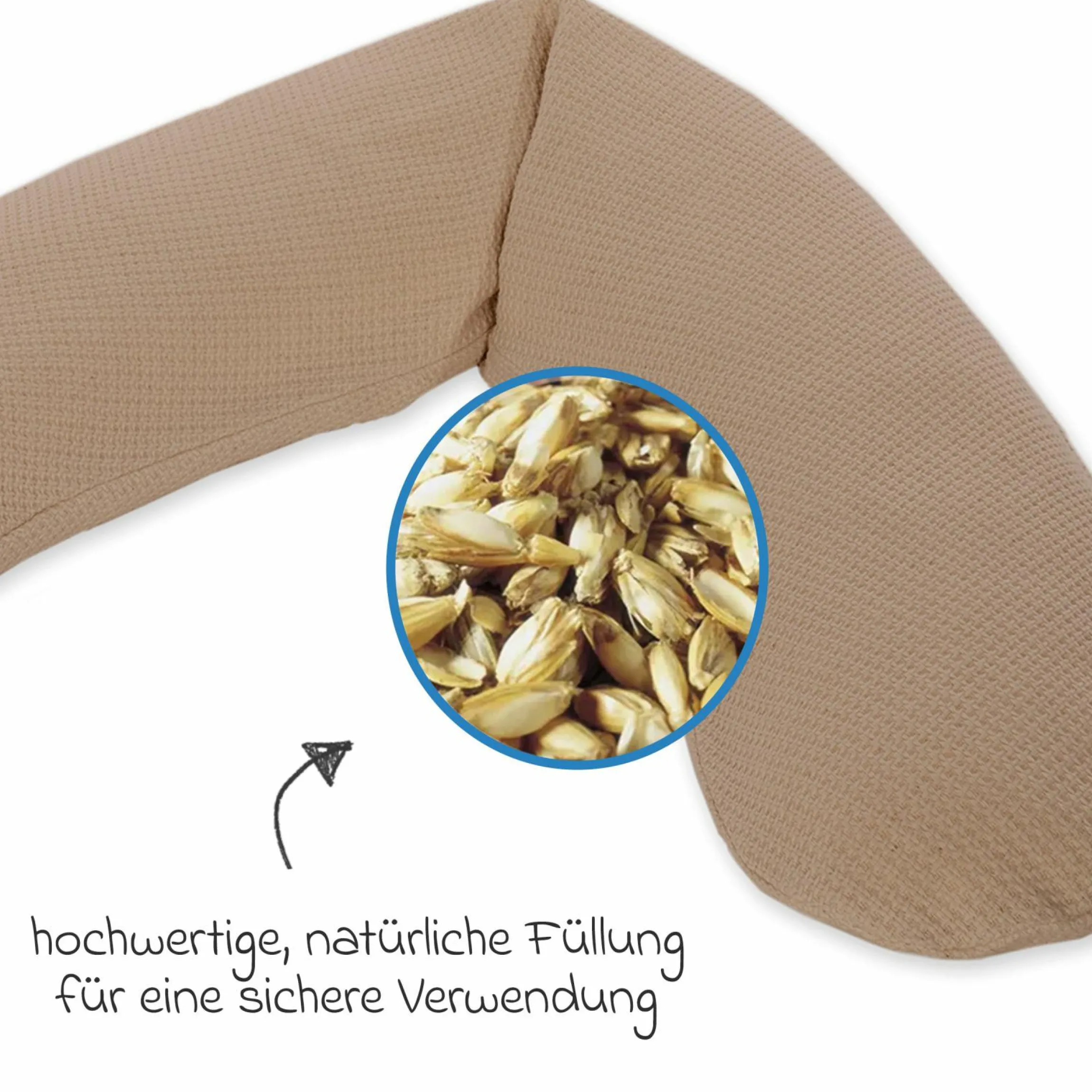 Stillkissen Das Original mit Dinkelspelz-Füllung inkl. Bezug Feinstrick 190 cm - Savannah