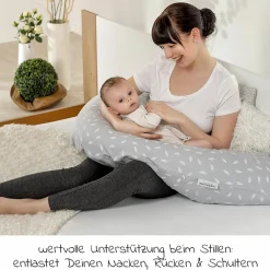 Stillkissen Das Original 190 cm - Leaves - Grau