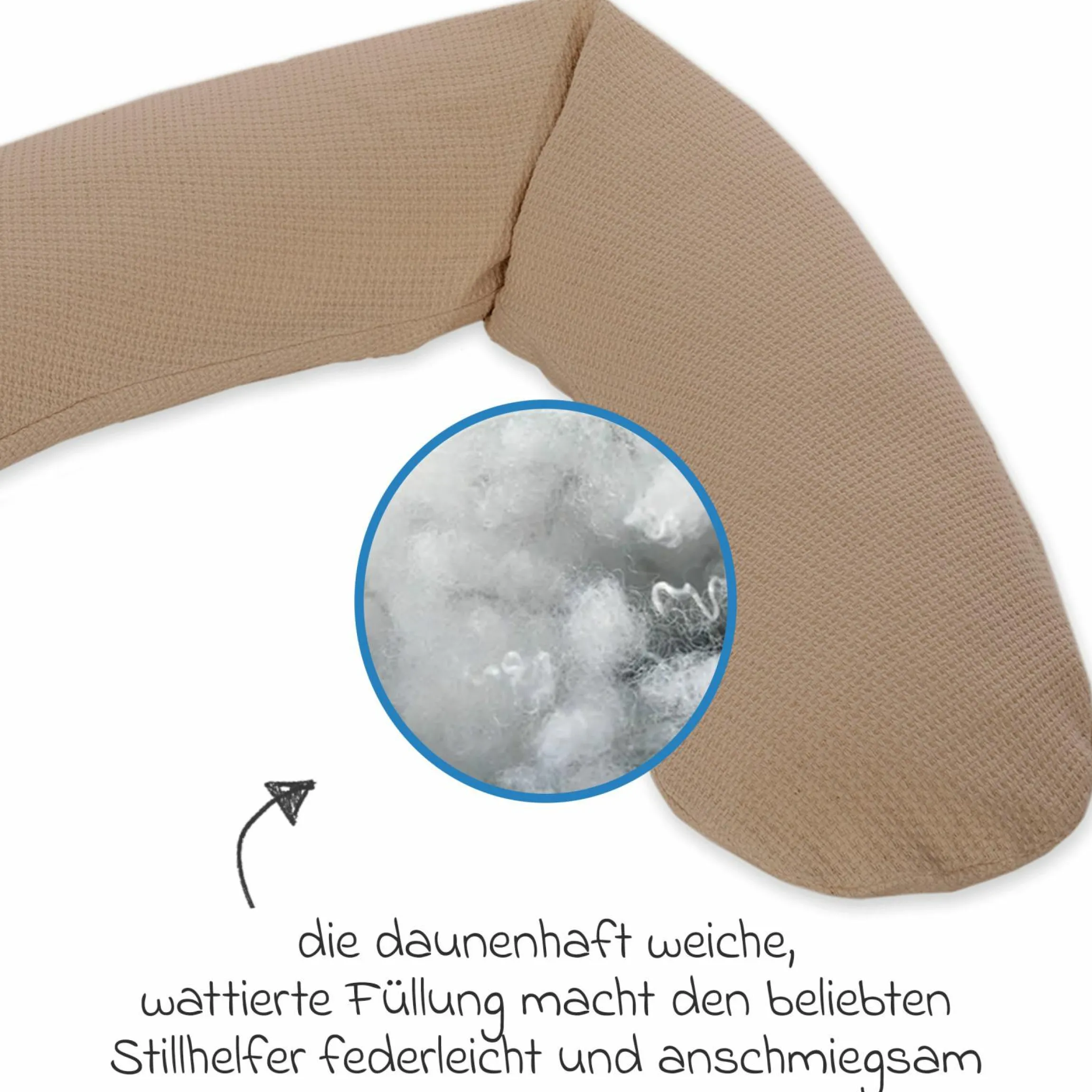 Stillkissen Das Original mit Polyesterhohlfaser-Füllung inkl. Bezug Feinstrick 190 cm - Savannah