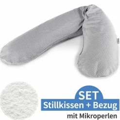 Stillkissen Das Original mit Mikroperlen-Füllung inkl. Bezug 190 cm - Punkte - Grau