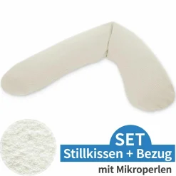 Stillkissen Das Original mit Mikroperlen-Füllung inkl. Bezug Feinstrick 190 cm - Creme